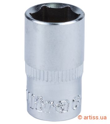 Купити Ultra 1/4" 10 мм 6-ти гранна головка стандартна Фото головка 1/4" 10 мм 6-ти гранна ultra (6060102)