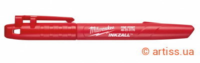 Фото маркер для будмайданчика тонкий milwaukee inkzall червоний (48223170)
