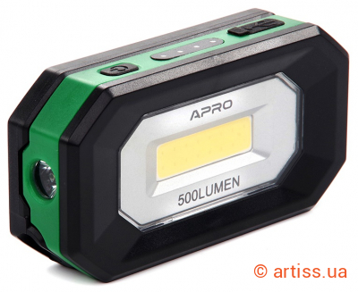 Фото прожектор світлодіодний акумуляторний на 500 lumen apro (900518)
