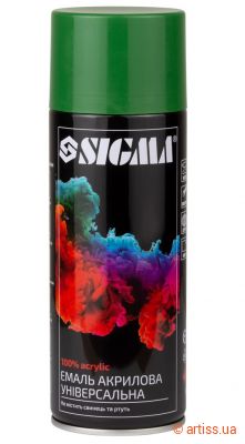 Фото емаль аерозольна акрилова ral 6002 оливково-зелений глянець 400мл sigma  2737231