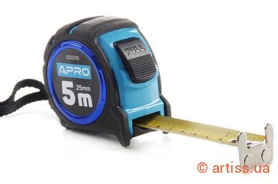 Фото рулетка обгумована з магнітом та автостопом 5 м х 25 мм apro (500299)