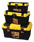 Набір скринь для інструментів з металевими замками органайзери 12.5"/16"/19" MasterTool 79-2001