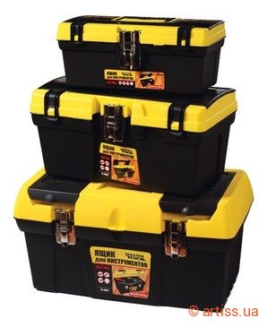 Фото набір скринь для інструментів з металевими замками органайзери 12.5"/16"/19" mastertool 79-2001