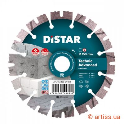 Фото круг алмазний відрізний 1a1rss 150x2.3х11х22,23 technic advanced distar (14315347012)