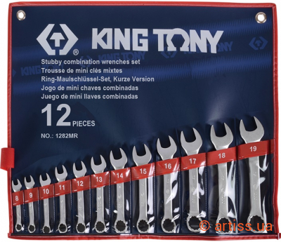 Купити King Tony 8-19 мм 12 од. набір інструментів Фото набір ключів комбінованих king tony 8-19 мм 12 од. (1282mr)