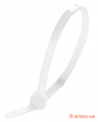 Фото стяжка нейлонова кабельна 8x350 біла (100 шт) apro (ct-w8350)