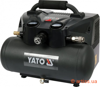 Фото компресор повітряний акумуляторний yato 0.8квт 98л/хв 6л (yt-23241)