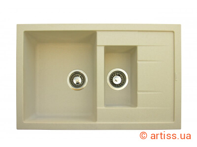 Фото кухонная мойка granitika double mini (кремовая)
