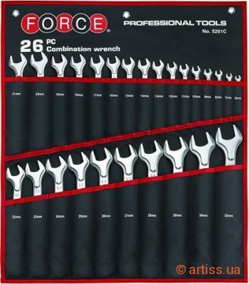 Купити Force 6-32 мм 26 од. набір інструментів Фото набір ключів комбінованих 6-32 мм 26 од. force (5261c)