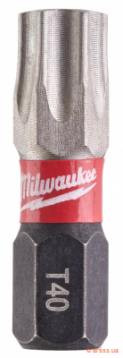 Фото біта milwaukee shockwave 1/4" l25мм tx40 (2шт) (4932430888)