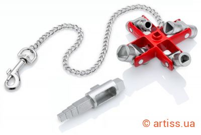 Фото універсальний будівельний ключ для шаф та систем замикання knipex 00 11 06 v01