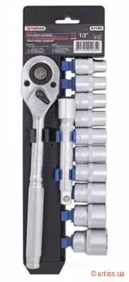 Фото набір головок з тріскачкою 6-гранний 12 од 1/2" forsage (f-012-5 msa)