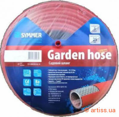 Фото шланг поливочный symmer garden hose (pro line) 1" (красный)