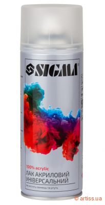 Фото лак аерозольний акриловий універсальний прозорий матовий 400мл sigma  2737621