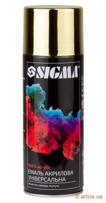 Фото емаль аерозольна акрилова хром золотий 400мл глянець sigma  2736511