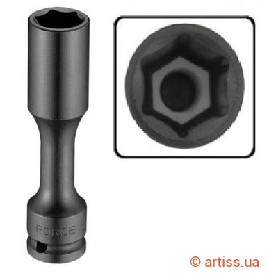 Фото головка ударна глибока шестигранна 17 мм 1/2", довжина 120 мм force (44512017)