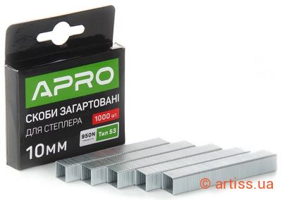 Купити Apro для степлеру 10*11,3*0,7mm (1000 шт) скоба Фото скоби загартовані для степлеру 10*11,3*0,7mm (1000 шт) apro (680147)