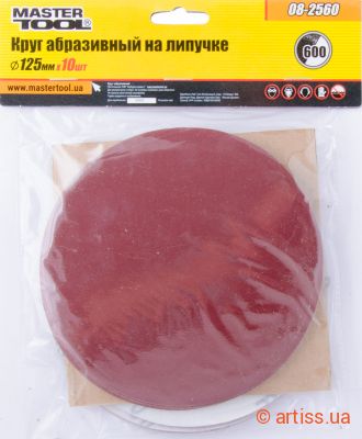 Фото шліфувальний круг на липучці ø 125мм p600 (10 шт) mastertool 08-2560