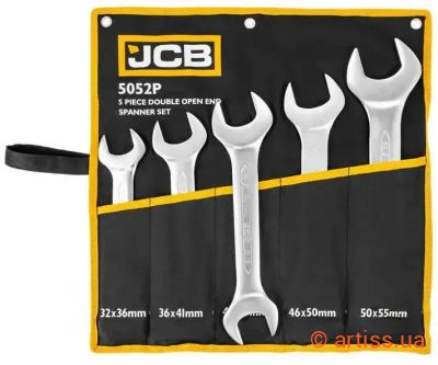 Фото набір рожкових ключів 32-55 мм 5 од. jcb tools jcb-5052p