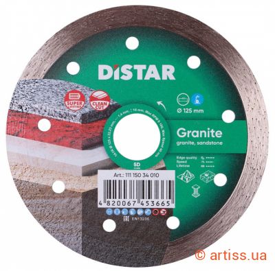 Фото круг алмазний відрізний 1a1r 125 granite distar 11115034010