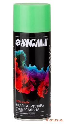 Фото емаль аерозольна акрилова ral 6021 світло-зелений глянець 400мл sigma  2737211