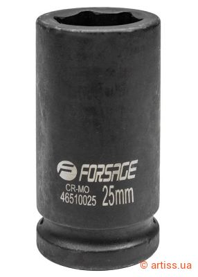 Фото ударна глибока торцева головка 6-гранна 25 мм 3/4" forsage (f-46510025)