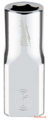 Купити Milwaukee 1/4" 6мм 6-ти гранна головка стандартна Фото головка milwaukee 1/4" 6мм 6-ти гранна (4932478314)