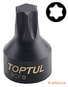Купити Toptul 1/4" L19.5мм TORX T8 біта Фото бита toptul 1/4" l19.5мм torx t8 (bcfb0808)