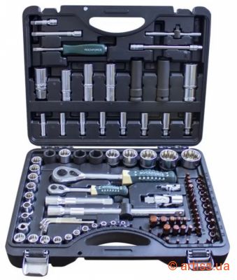 Фото набір инструментів 12-гранний 100 од 1/4", 1/2" rockforce (rf-4941-9 premium)
