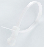 Стяжка нейлонова кабельна з кріпленням 5x200 біла (100 шт) Apro (CTRM-W5200)