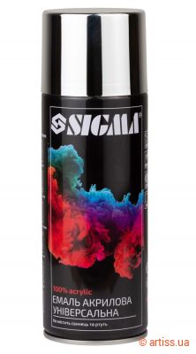 Фото емаль аерозольна акрилова хром срібний 400мл глянець sigma  2736531