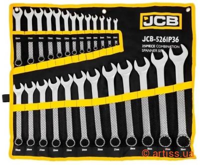 Фото набір рожково-накидних ключів 6-36 мм 25 од. jcb tools jcb-5261p36