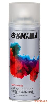 Фото лак аерозольний акриловий універсальний прозорий глянець 400мл sigma 2737611