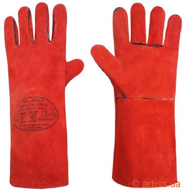 Фото рукавиця крага на підкладці червона довга reflex-red art master 