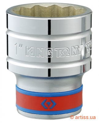 Купити King Tony 1/2" 1" 12-ти гранна головка стандартна Фото головка king tony 1/2" 1" 12-ти гранна (433032sr)