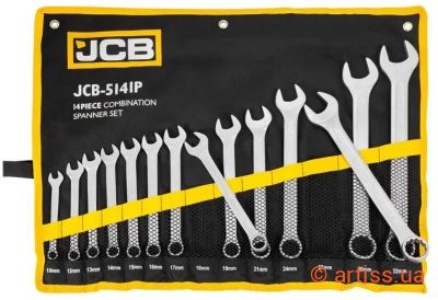 Фото набір рожково-накидних ключів 10-32 мм 14 од. jcb tools jcb-5141p