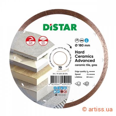 Купити Distar 1A1R 180x1.4х8.5х25.4 Hard Сeramics Advanced алмазний диск Фото круг алмазний відрізний 1a1r 180x1.4х8.5х25.4 hard сeramics advanced distar (11120528014)