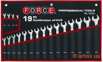 Купити Force 6-24 мм 19 од. набір інструментів Фото набір ключів комбінованих 6-24 мм 19 од. force (5191c)