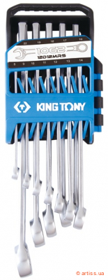 Фото набір ключів комбінованих king tony 8-22 мм 12 од. (12d12mrs)