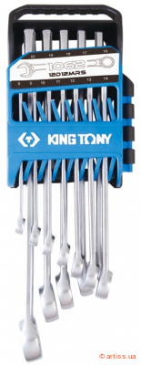 Купити King Tony 8-22 мм 12 од. набір інструментів Фото набір ключів комбінованих king tony 8-22 мм 12 од. (12d12mrs)