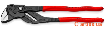 Купити Knipex 2 1/2" (0-68мм) L=300мм кліщі переставні Фото переставні кліщі і гайковий ключ в одному 2 1/2" (0-68мм) l=300мм knipex (86 01 300)