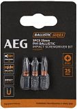 Біта ударна PH1 1/4" L25мм 3шт AEG AAK253PH1 (4932479167)