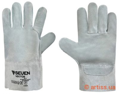 Фото рукавиця крага без підкладки сіра коротка р10 vector seven