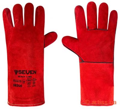 Фото рукавиця крага на підкладці червона довга р12 kevlar seven