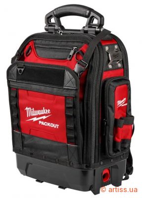 Фото рюкзак будівельний з жорстким дном + 42 відділеня packout structured backpack milwaukee 4932498633