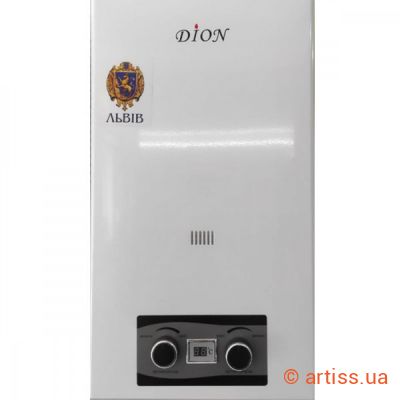 Купити DION JSD 10 біла (сіра вставка) White колонка газова Фото газова колонка dion jsd 10 біла (сіра вставка) white