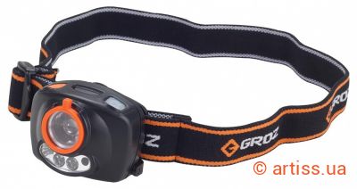 Купити Groz 3хААА + 3W LED 120 Лм ліхтар налобний Фото ліхтар налобний світлодіодний на батарейках 3w led 120 лм groz led-206 (55082)