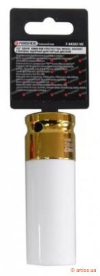 Фото ударна глибока торцева головка 6-гранна 21 мм 1/2" для литих дисків в захисному кожусі forsage (f-4458521c)