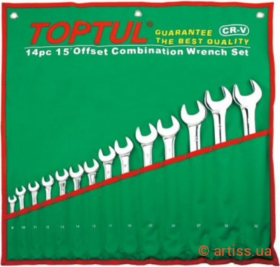 Купити Toptul 1/4 "- 1-1/4" 16 од. набір інструментів Фото набір ключів комбінованих toptul 1/4 "- 1-1/4" 16 од. (gbaa1604)