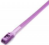 Стяжка нейлонова кабельна з низьким профілем замку 8x400 фіолетова Apro (CTLC-5015)